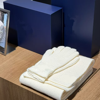 Комплект ръкавици и шал, памучна тъкан с права тъкан, зимна топлина, съдържание на памук 31–50%