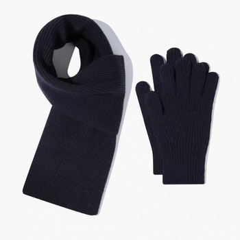 Комплект ръкавици и шал, памучна тъкан с права тъкан, зимна топлина, съдържание на памук 31–50%
