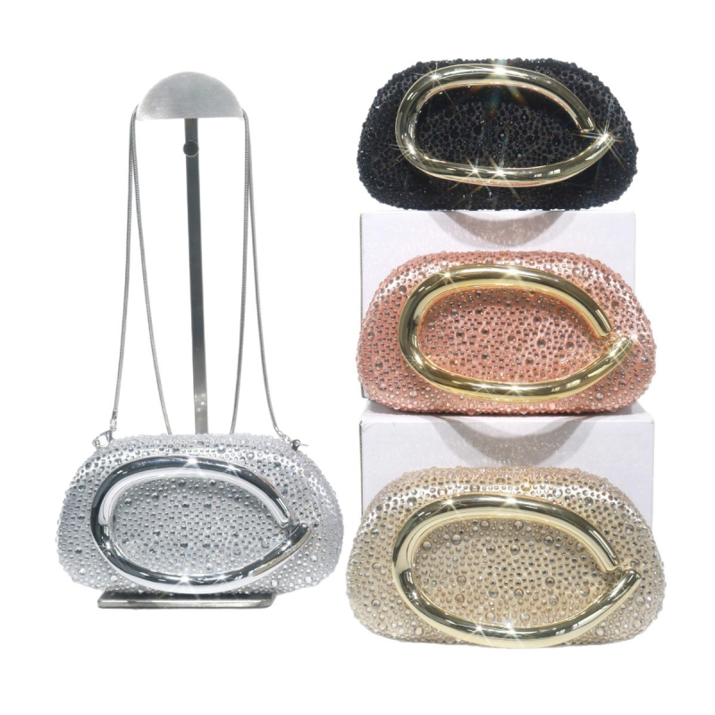 Nova večernja torbica s kristalima – clutch torbica, torba preko ramena, lagani luksuz