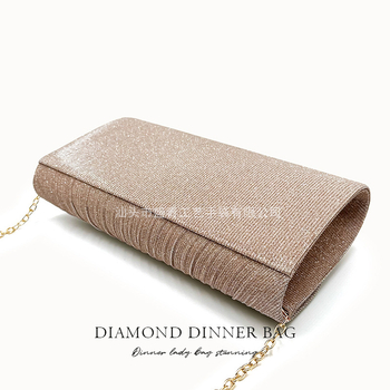 Clutch de seară pentru femei, margine metalică, model scoică, formă pătrată mică, material Jinsha