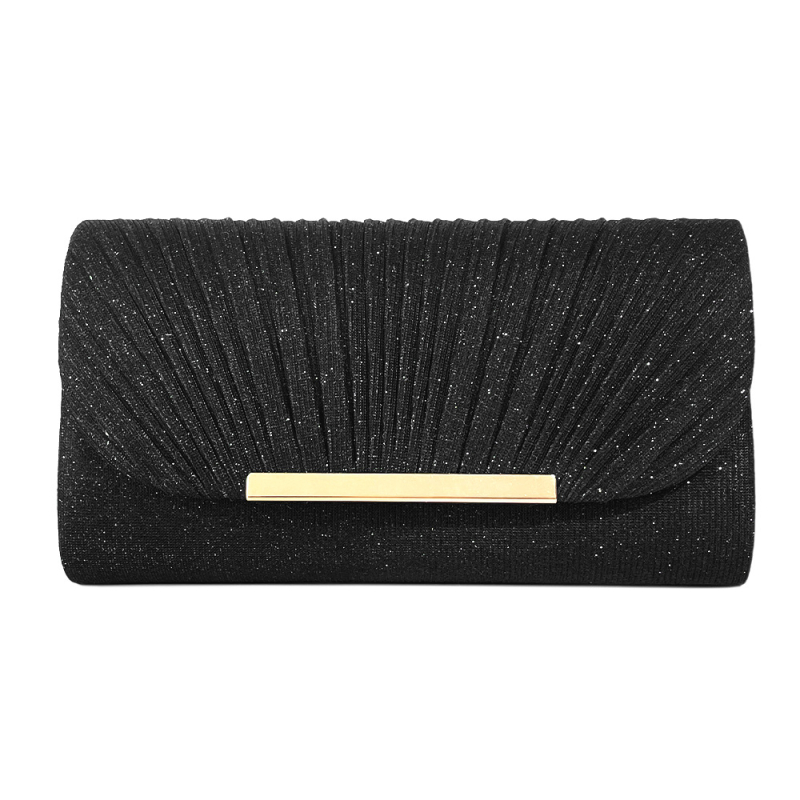 Clutch de seară pentru femei, margine metalică, model scoică, formă pătrată mică, material Jinsha