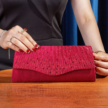 Henglida poliester večernja clutch s kapicom, vodoravni kvadratni oblik, flip stil