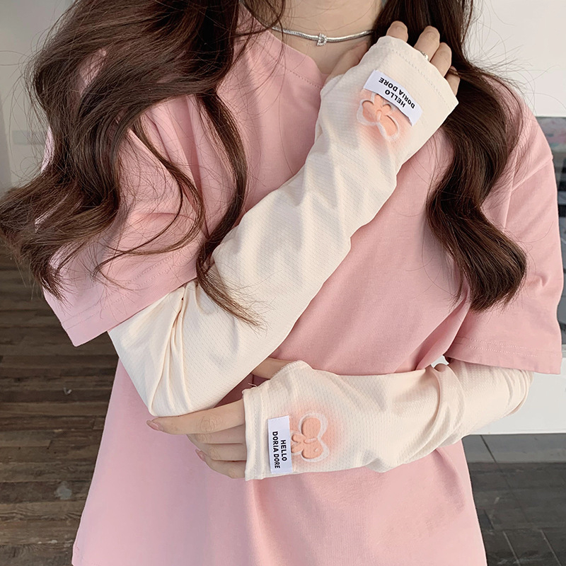 Ice Silk UV ръкави с панделка – дамски летни ръкави за езда, ултратънка UV защита, повече от 96% съдържание на основния плат, полиестерни влакна, произход Jinhua, лято 2025