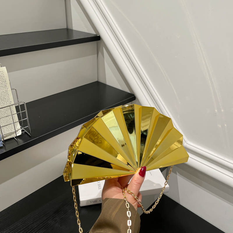 Akrilna torbica u obliku fan, Shell Bag stil, magnetska kopča i džep za dokumente