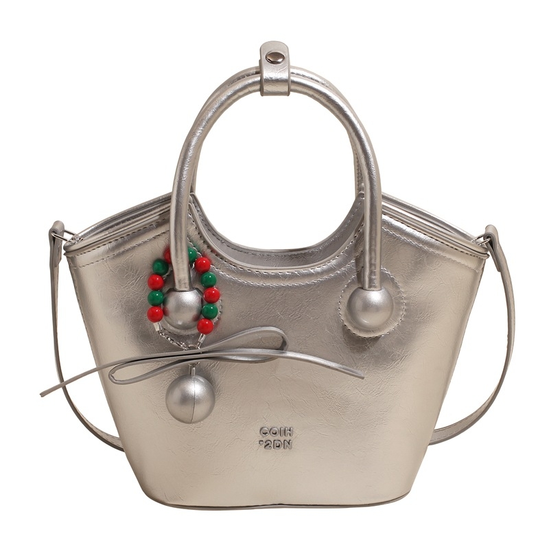 Vjenčana bucket torba od PU materijala, zatvarač, podstavljena unutrašnjost, džep za mobitel, dar za djeveruše