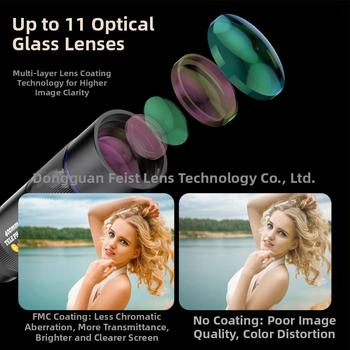 Mobiltelefon teleobjektív — 400 mm fókusztávolság, 25x zoom, teljesen fém test, anti‑reflexiós bevonat, univerzális kompatibilitás