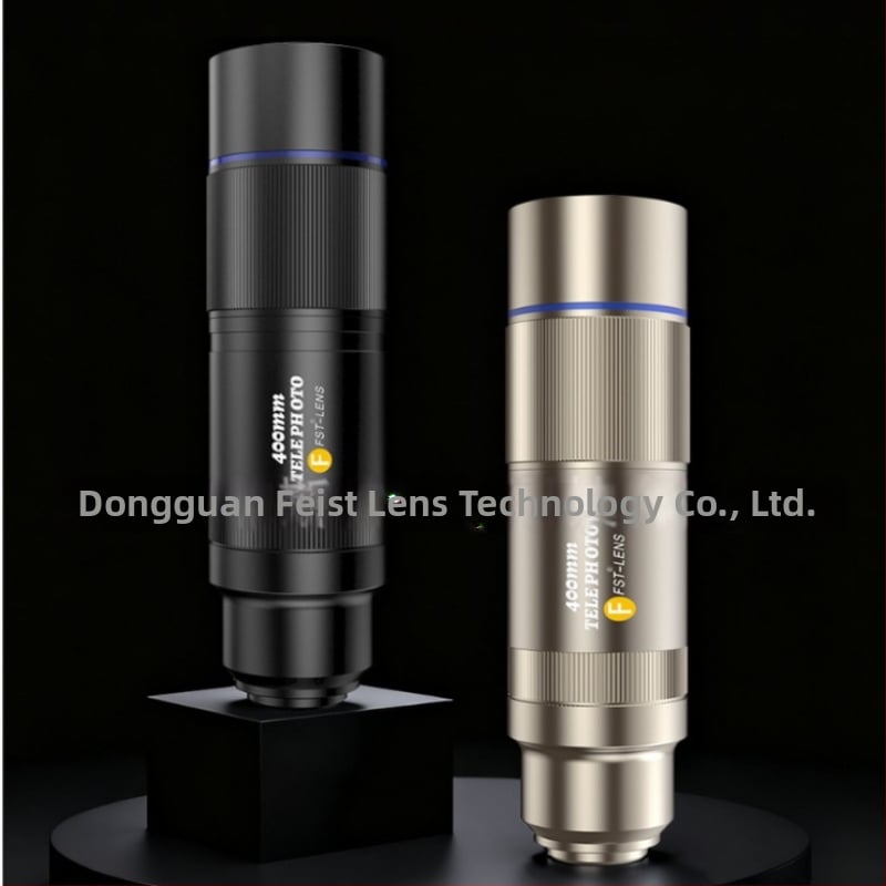 Mobiltelefon teleobjektív — 400 mm fókusztávolság, 25x zoom, teljesen fém test, anti‑reflexiós bevonat, univerzális kompatibilitás