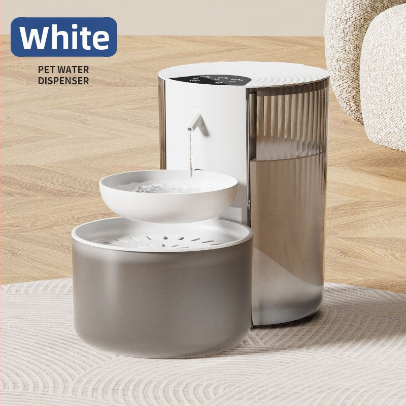 Fântână de băut înclinată pentru animale de companie, pentru pisici și câini, apă curgătoare, fără curent, dozator automat, detașabil