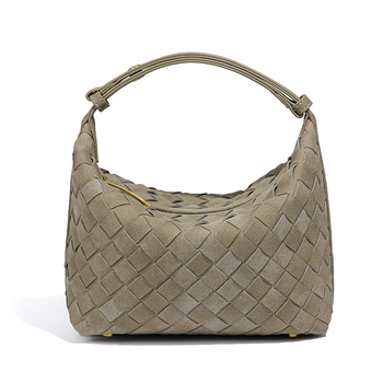 Nišna suede ručno pletena torbica za pazuh, elegantna mala tote torba za ručak