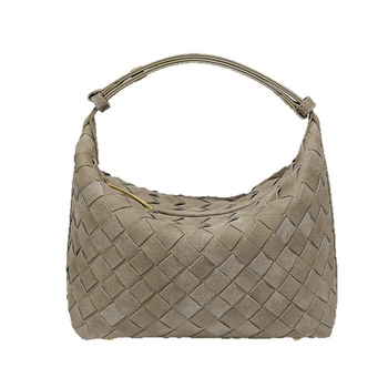Nišna suede ručno pletena torbica za pazuh, elegantna mala tote torba za ručak