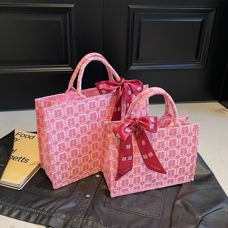 Vjenčana tote torba, gradski stil, platno, horizontalni kvadratni oblik, zatvarač, poliester podstava