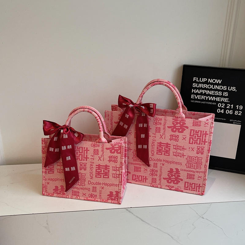 Vjenčana tote torba, gradski stil, platno, horizontalni kvadratni oblik, zatvarač, poliester podstava