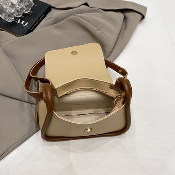 Ženska crossbody torba, korejski stil, gradski minimalistički dizajn, PU koža, horizontalno kvadratni oblik, magnetska kopča, džep za telefon