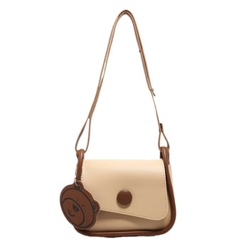 Ženska crossbody torba, korejski stil, gradski minimalistički dizajn, PU koža, horizontalno kvadratni oblik, magnetska kopča, džep za telefon