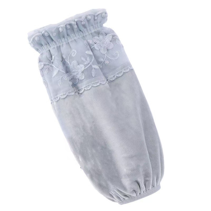 Dugi rukavi otporni na prljavštinu za žene s čipkom i izvezenim detaljima, korejski stil, za zimu, proljeće i jesen
