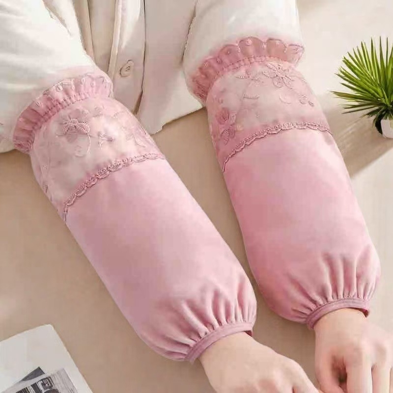 Dugi rukavi otporni na prljavštinu za žene s čipkom i izvezenim detaljima, korejski stil, za zimu, proljeće i jesen