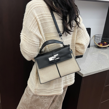 Ženska crossbody torba kvadratnog oblika, PU koža, zatvarač, unutarnji džepovi za telefon i dokumente, urbani stil