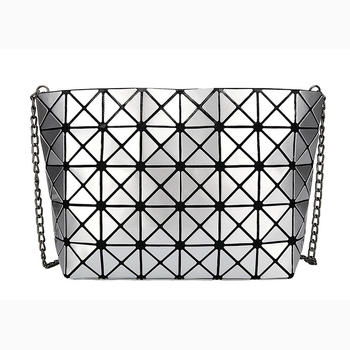 Filensu ženska PU torba, romboidni lančani crossbody, oblik posude, zatvaranje zipom, unutarnji džepovi za telefon i ID