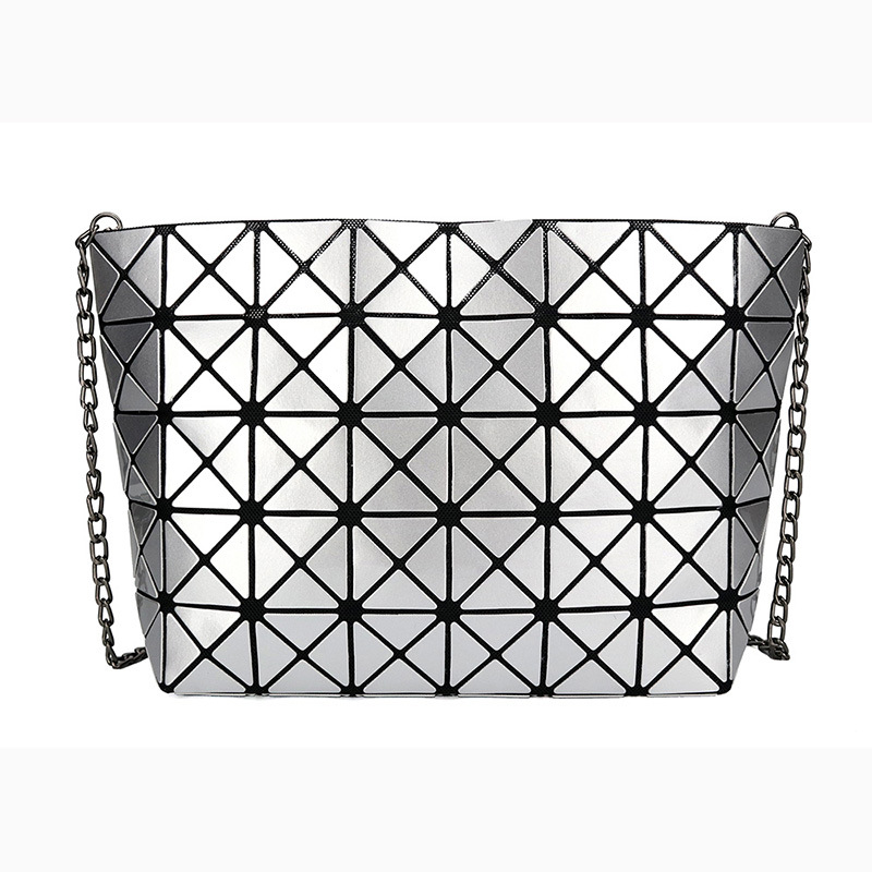 Filensu ženska PU torba, romboidni lančani crossbody, oblik posude, zatvaranje zipom, unutarnji džepovi za telefon i ID