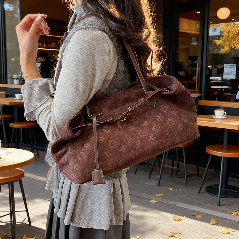 Retro tote torba za žene – PU koža, gradski jednostavan stil, vodoravan četvrtasti oblik, zatvarač, džep za mobitel