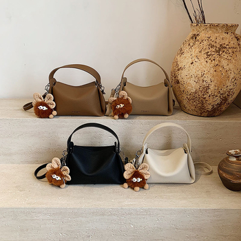 Ženska Pillow bag torba, gradski minimalizam, PU materijal, horizontalni kvadratni oblik, zatvarač na zip, poliester podstava