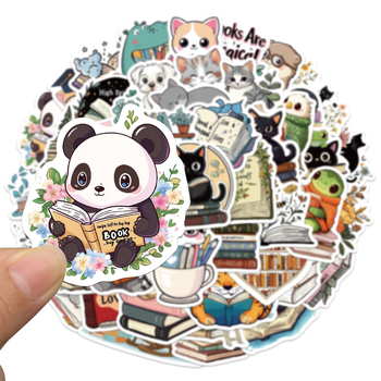 Σετ αυτοκόλλητων με ζωάκια καρτούν, 50 αδιάβροχα αυτοκόλλητα για βιβλία, κινητά τηλέφωνα, tablets και ημερολόγια — γλυκό στυλ, εκτύπωση