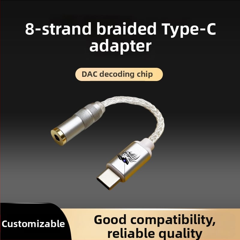 USB-C DAC за слушалки с усилвател CS46L41 — адаптер кабел за мобилни телефони и аудио устройства