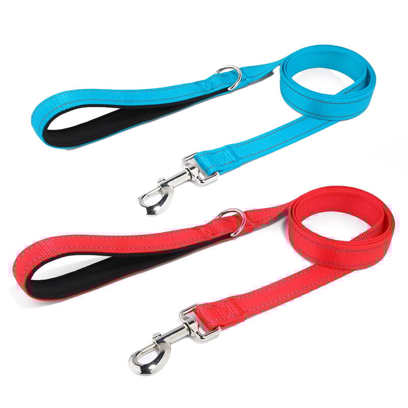 Каишка за големи кучета, антишокова, светлоотразителна, плетена за дресура, за нощни разходки, нейлонова