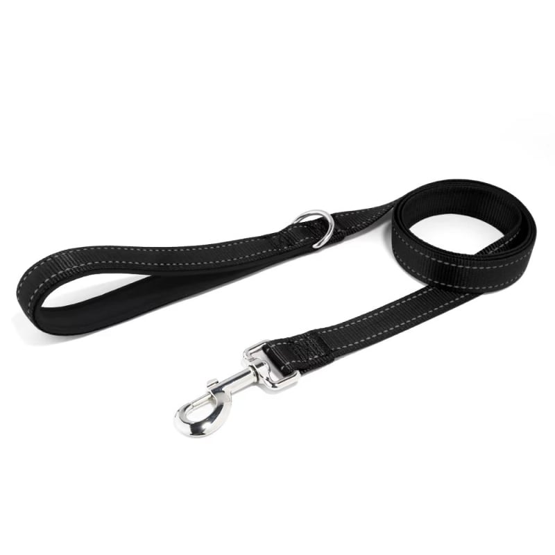 Каишка за големи кучета, антишокова, светлоотразителна, плетена за дресура, за нощни разходки, нейлонова