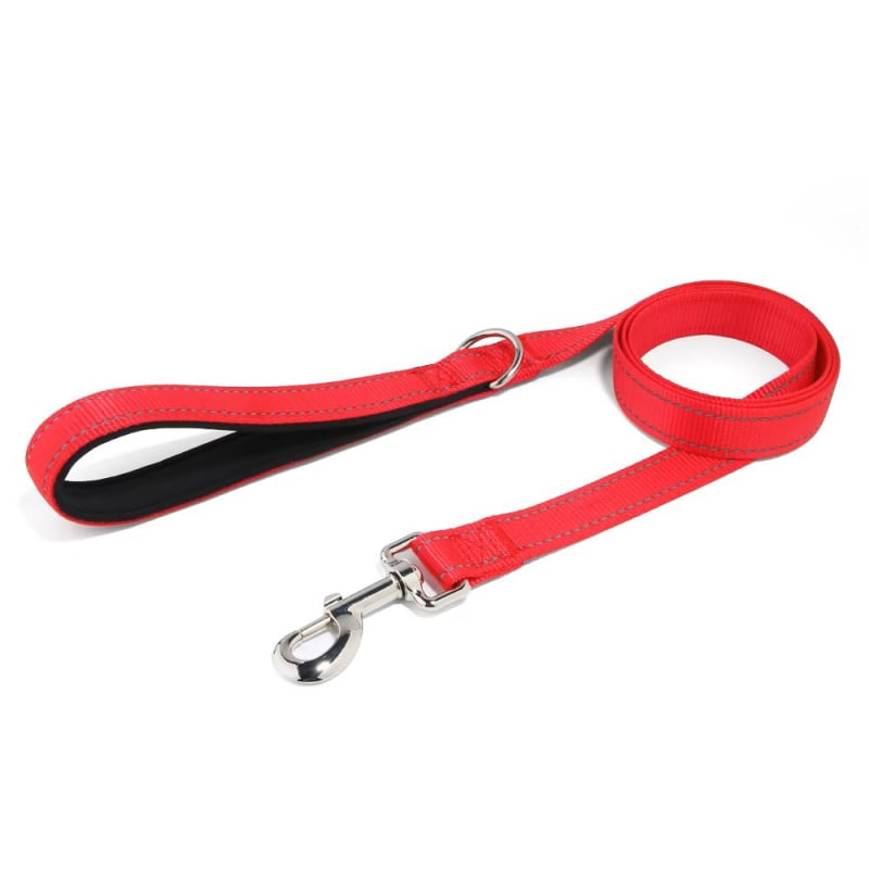 Каишка за големи кучета, антишокова, светлоотразителна, плетена за дресура, за нощни разходки, нейлонова