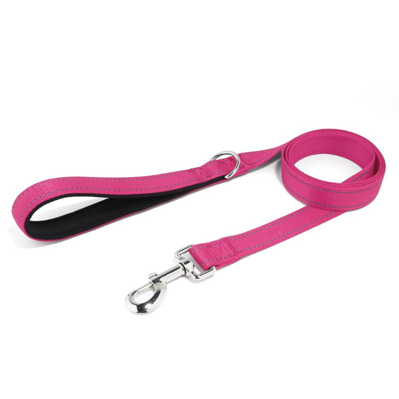 Каишка за големи кучета, антишокова, светлоотразителна, плетена за дресура, за нощни разходки, нейлонова