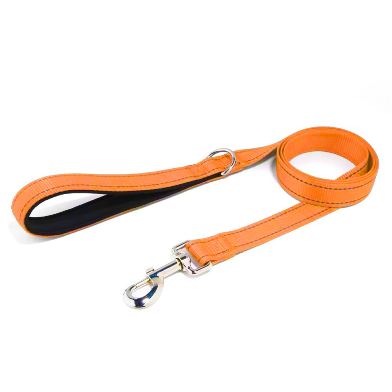 Каишка за големи кучета, антишокова, светлоотразителна, плетена за дресура, за нощни разходки, нейлонова