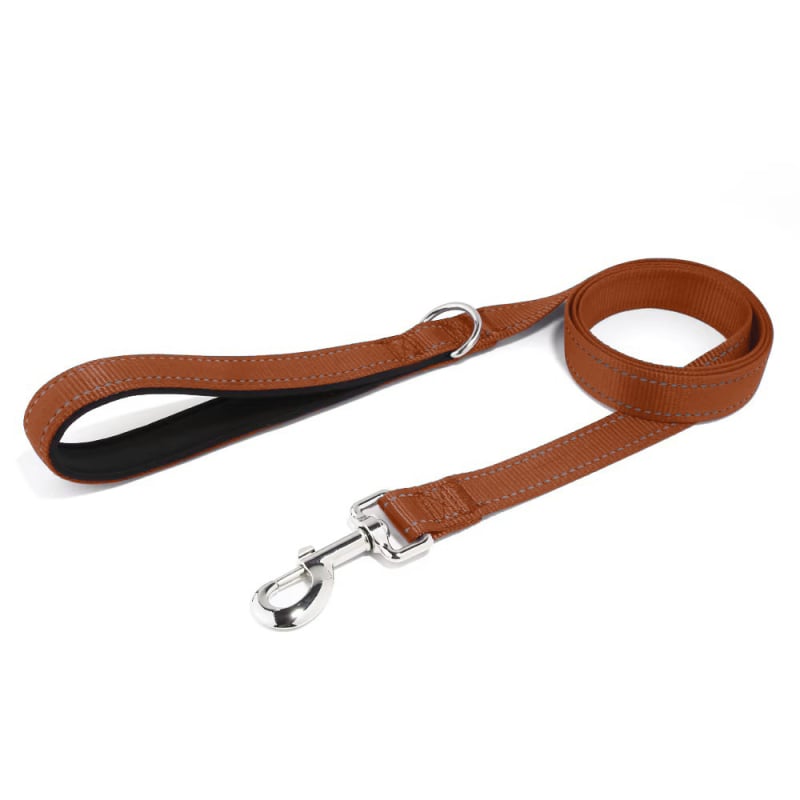 Каишка за големи кучета, антишокова, светлоотразителна, плетена за дресура, за нощни разходки, нейлонова