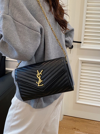 Crossbody torba od PU kože, horizontalnog kvadratnog oblika, zatvarač, s više unutarnjih džepova (džep sa zatvaračem, džep za telefon, laminirani džep sa zatvaračem, džep za prijenosno računalo)