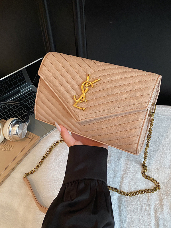 Crossbody torba od PU kože, horizontalnog kvadratnog oblika, zatvarač, s više unutarnjih džepova (džep sa zatvaračem, džep za telefon, laminirani džep sa zatvaračem, džep za prijenosno računalo)