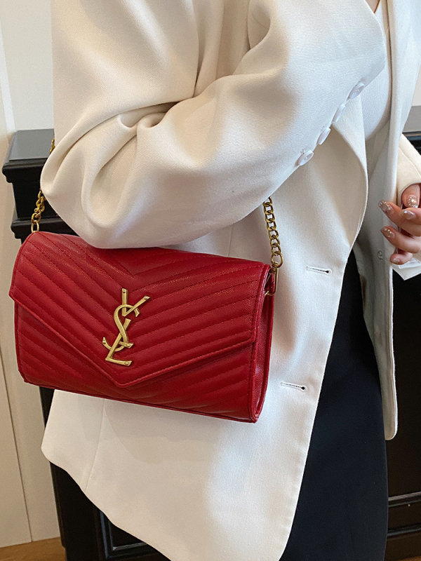 Crossbody torba od PU kože, horizontalnog kvadratnog oblika, zatvarač, s više unutarnjih džepova (džep sa zatvaračem, džep za telefon, laminirani džep sa zatvaračem, džep za prijenosno računalo)