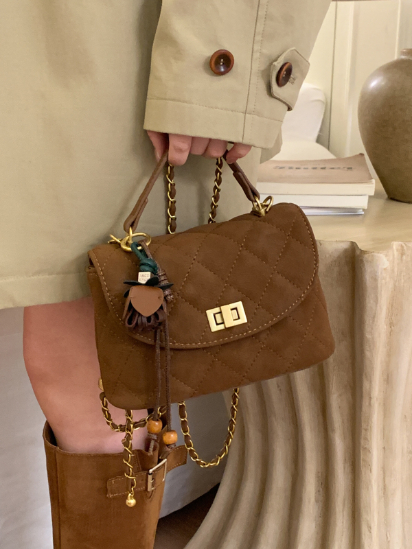 PU crossbody torbica, gradski minimalistički stil, horizontalni kvadratni oblik, zaključavanje lokkom, unutarnja džep sa zip zatvaračem