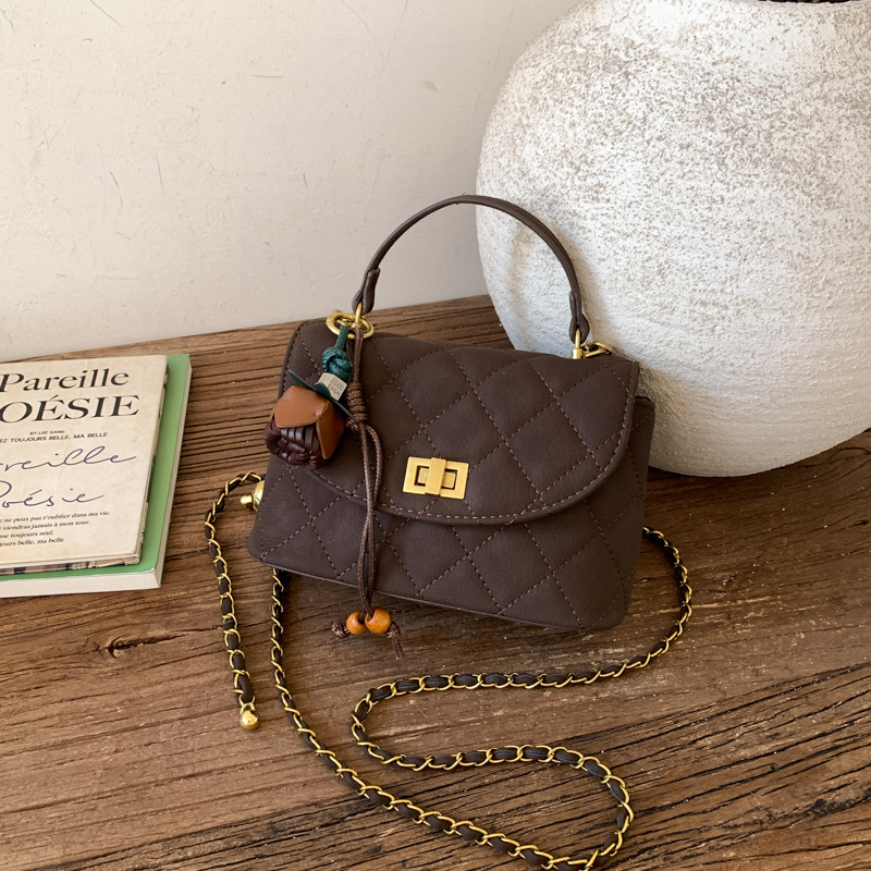 PU crossbody torbica, gradski minimalistički stil, horizontalni kvadratni oblik, zaključavanje lokkom, unutarnja džep sa zip zatvaračem