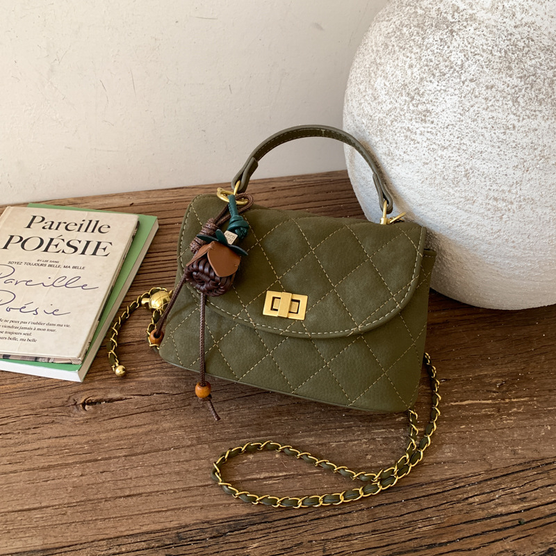 PU crossbody torbica, gradski minimalistički stil, horizontalni kvadratni oblik, zaključavanje lokkom, unutarnja džep sa zip zatvaračem