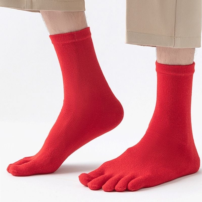 Ötujjas zokni középmagas szárú; antibakteriális, szag elleni, nedvszívó; pamut