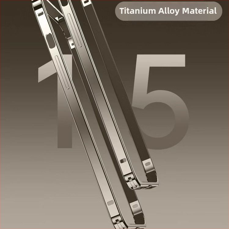 Pouzdro pre iPhone 14 Pro Max a iPhone 15 Pro Max s rámom z kovu titan farby, ultra tenké plné krytie, proti pádu a proti otlačkom prstov; zliatina hliníka, obrábanie