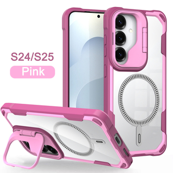 Carcasă Samsung S24 Ultra cu magneți 3-în-1 anti-amprente și suport multifuncțional, carcasă dură, acrilic+PC+TPU