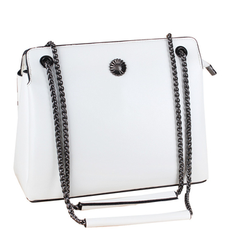 PU верижна чанта за рамо тип кофа със цип, ламиниран вътрешен джоб и полиестерна подплата