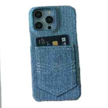 Premium denim kućište za iPhone 14 Pro Max, s polovičnim poklopcem, pretinac za karticu, otpornost na padove