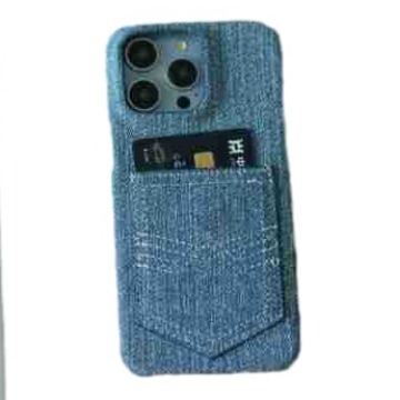 Premium denim kućište za iPhone 14 Pro Max, s polovičnim poklopcem, pretinac za karticu, otpornost na padove
