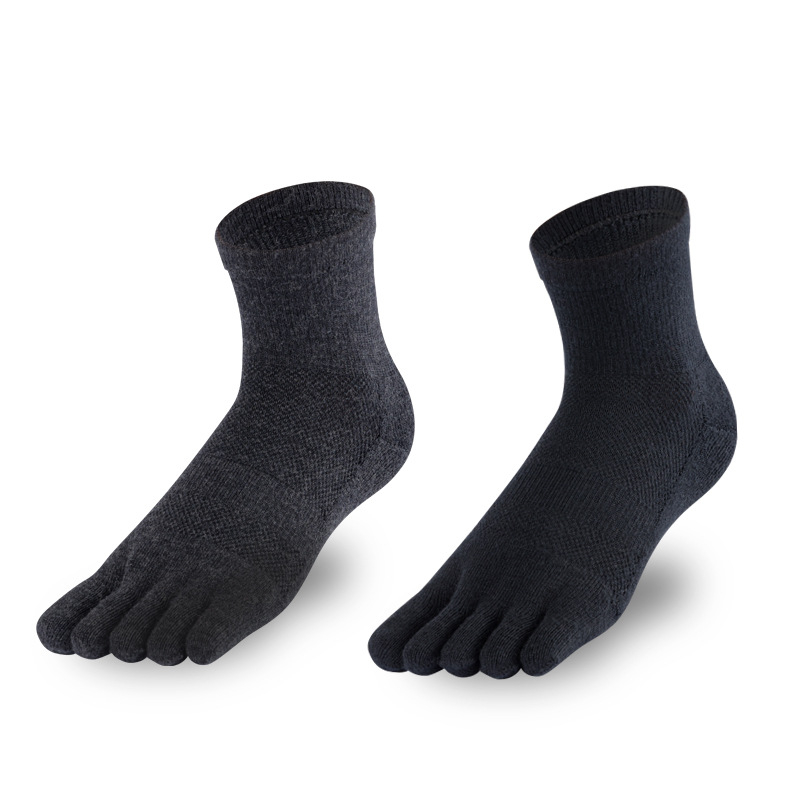 Čarape s pet prstiju od Merino vune, srednje visoke, antibakterijske, upijaju znoj, unisex, 70–80% vuna