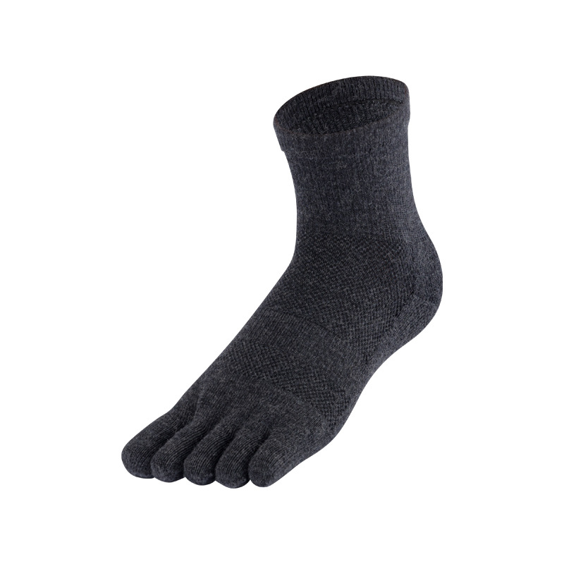 Čarape s pet prstiju od Merino vune, srednje visoke, antibakterijske, upijaju znoj, unisex, 70–80% vuna