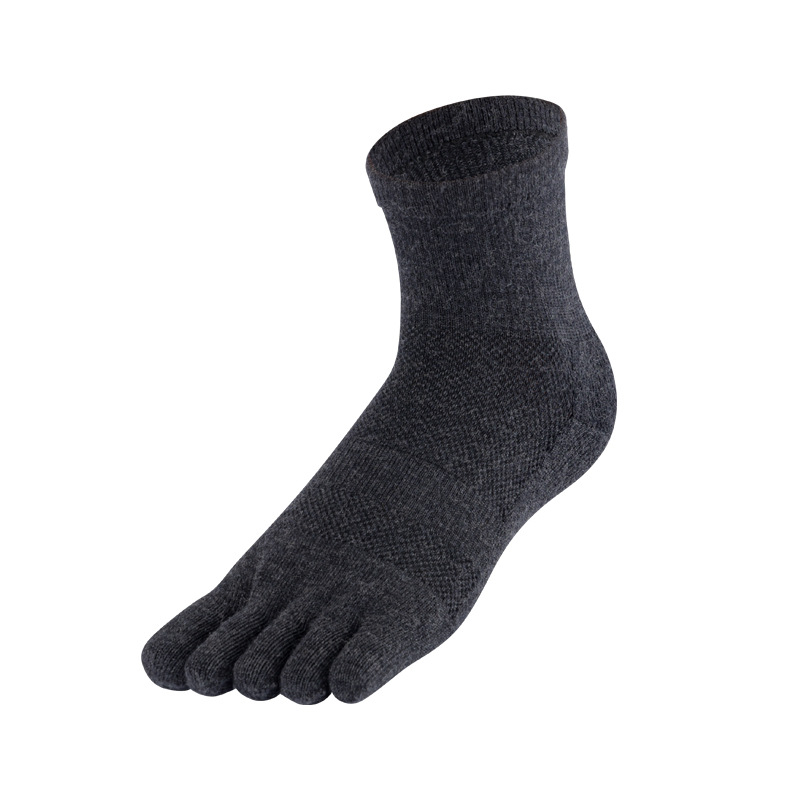 Čarape s pet prstiju od Merino vune, srednje visoke, antibakterijske, upijaju znoj, unisex, 70–80% vuna