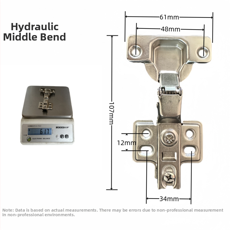Υδραυλικός μεντεσές ντουλαπιού 161261, χάλυβας ψυχρής έλασης, 42–45 g, για έπιπλα