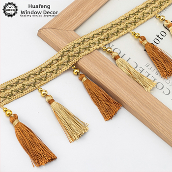 Cap de perdea din dantelă cu ciucuri - Material: bază din plasă hexagonală + fir poliester; Pentru meșteșuguri; Cod produs: 1024947142; Marca: Altele